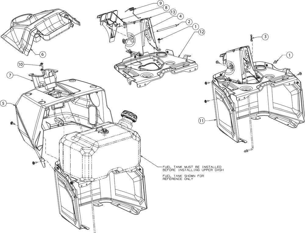Dash Diagram and Parts List for XT2-LX46KH (13YQA1CT010)(2016) Cub Cadet Lawn Tractor